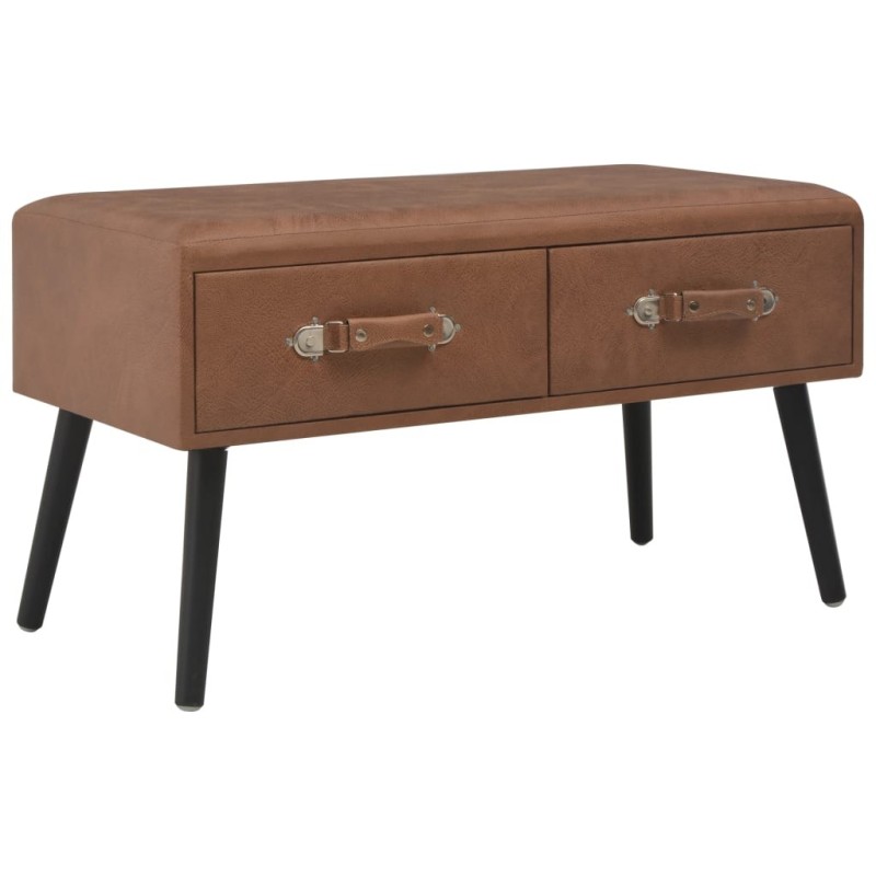 Banc avec tiroirs 80 cm Marron foncé Similicuir 517720517720