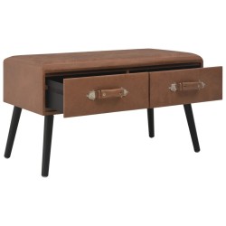 Banc avec tiroirs 80 cm Marron foncé Similicuir 517720517720