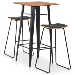 Mobilier de bar 3 pcs Acier Noir 517721517721