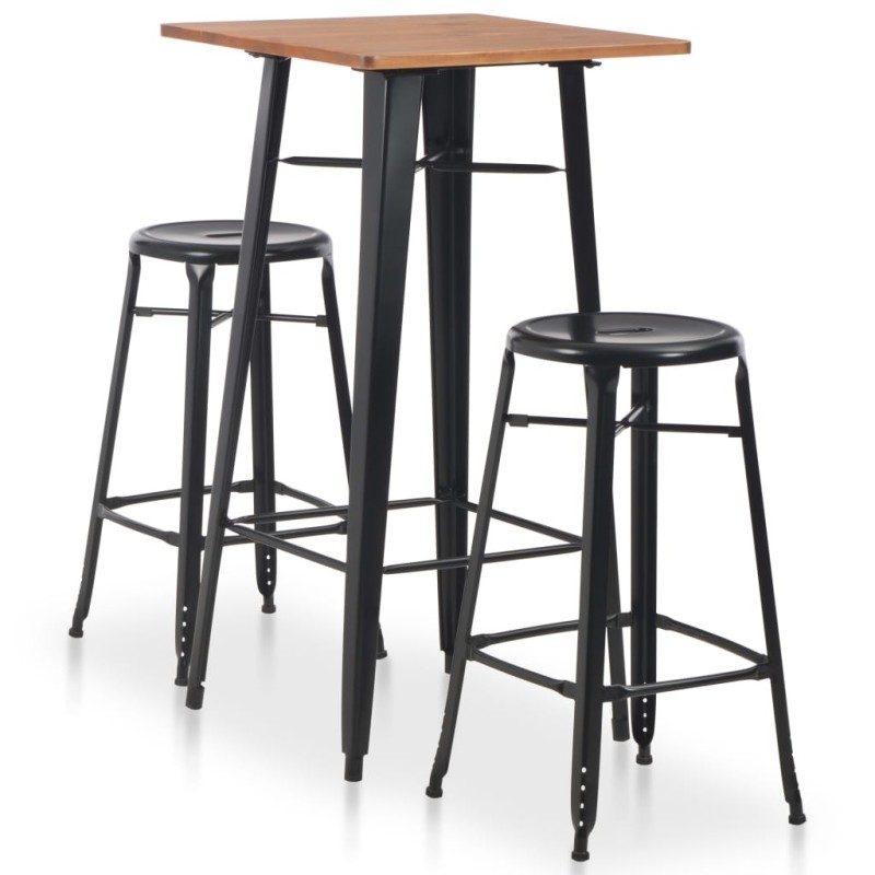 Mobilier de bar 3 pcs Acier Noir 517723517723