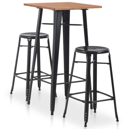 Mobilier de bar 3 pcs Acier Noir 517723517723