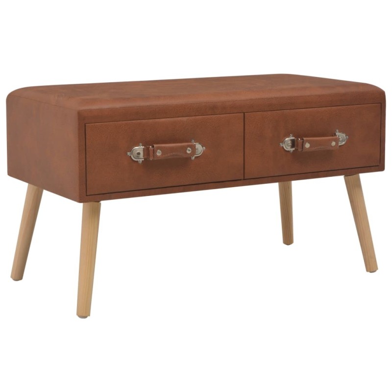 Banc avec tiroirs 80 cm Marron Similicuir 517725517725