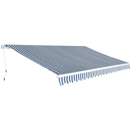 Auvent pliable manuel 500 cm Bleu/blanc 517732517732