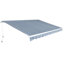 Auvent pliable manuel 450 cm Bleu/blanc 517737517737