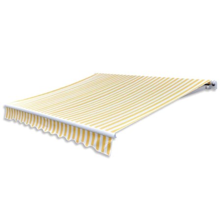 Auvent pliable motorisé 400 cm Jaune/blanc 517738517738