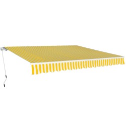 Auvent pliable manuel 400 cm Jaune/blanc  517739517739