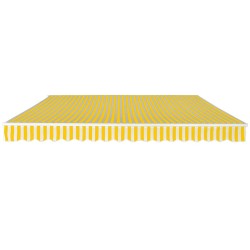 Auvent pliable manuel 400 cm Jaune/blanc  517739517739