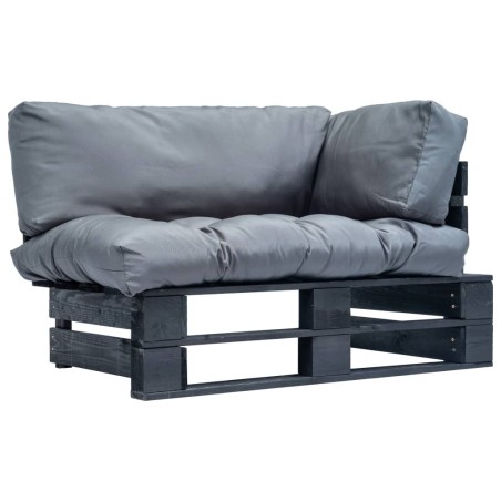 Canapé de jardin palette avec coussins gris Pinède 517753517753