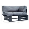 Canapé de jardin palette avec coussins gris Pinède 517753517753