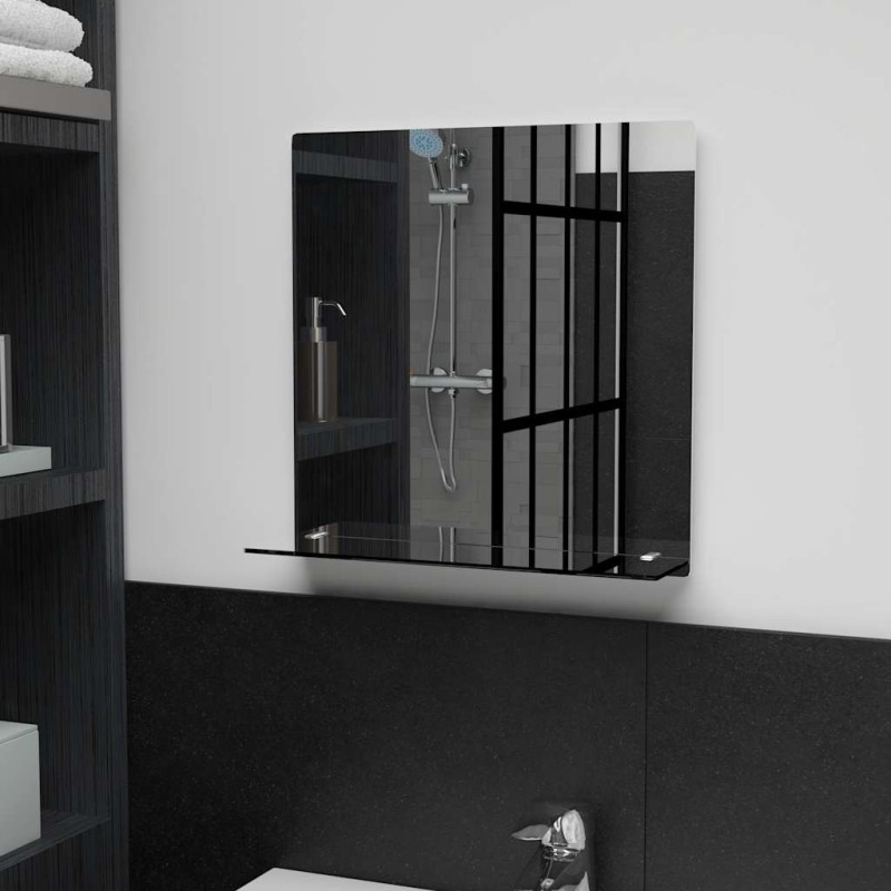 Miroir mural avec étagère 40x40 cm Verre trempé 517761517761