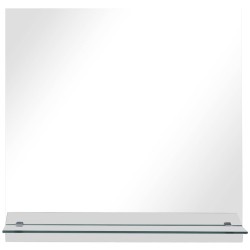 Miroir mural avec étagère 40x40 cm Verre trempé 517761517761
