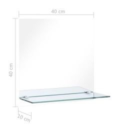 Miroir mural avec étagère 40x40 cm Verre trempé 517761517761