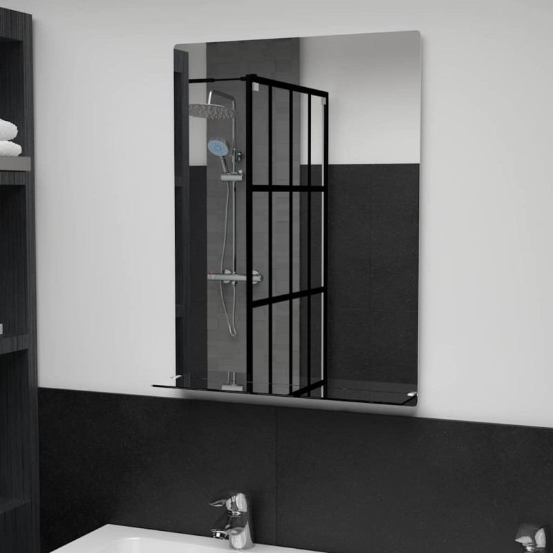 Miroir mural avec étagère 50x70 cm Verre trempé 517765517765