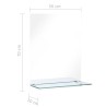 Miroir mural avec étagère 50x70 cm Verre trempé 517765517765