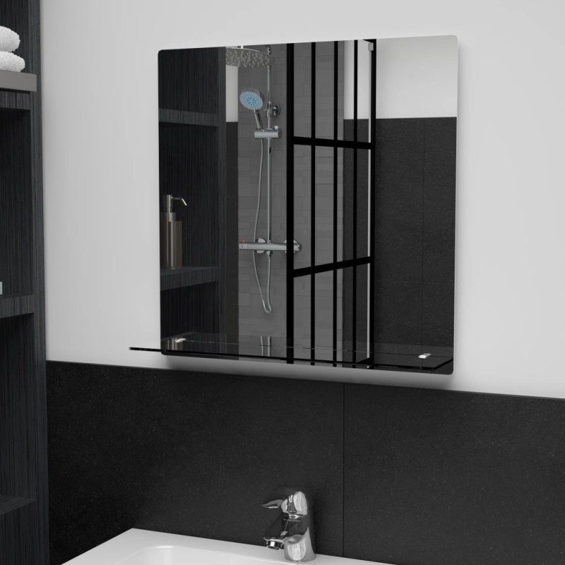 Miroir mural avec étagère 50x50 cm Verre trempé 517766517766