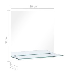 Miroir mural avec étagère 50x50 cm Verre trempé 517766517766