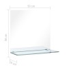 Miroir mural avec étagère 50x50 cm Verre trempé 517766517766