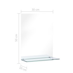 Miroir mural avec étagère 30x50 cm Verre trempé 517767517767