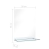 Miroir mural avec étagère 30x50 cm Verre trempé 517767517767