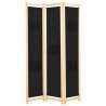 Cloison de séparation 3 panneaux Noir 120x170x4 cm Tissu 517769517769