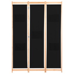 Cloison de séparation 3 panneaux Noir 120x170x4 cm Tissu 517769517769