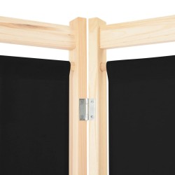 Cloison de séparation 3 panneaux Noir 120x170x4 cm Tissu 517769517769