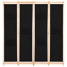 Cloison de séparation 4 panneaux Noir 160x170x4 cm Tissu 517774517774