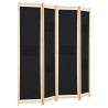 Cloison de séparation 4 panneaux Noir 160x170x4 cm Tissu 517774517774