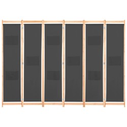 Cloison de séparation 6 panneaux Gris 240 x 170 x 4 cm Tissu 517775517775