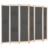 Cloison de séparation 6 panneaux Gris 240 x 170 x 4 cm Tissu 517775517775