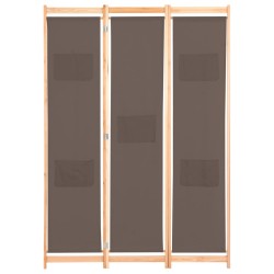 Cloison de séparation 3 panneaux Marron 120x170x4 cm Tissu 517776517776