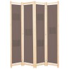 Cloison de séparation 4 panneaux Marron 160x170x4 cm Tissu 517777517777