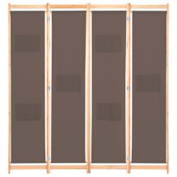 Cloison de séparation 4 panneaux Marron 160x170x4 cm Tissu 517777517777