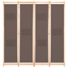 Cloison de séparation 4 panneaux Marron 160x170x4 cm Tissu 517777517777