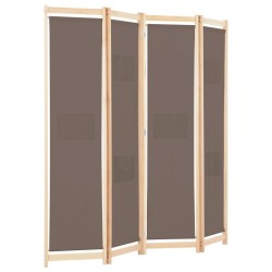 Cloison de séparation 4 panneaux Marron 160x170x4 cm Tissu 517777517777