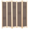 Cloison de séparation 5 panneaux Marron 200 x 170 x 4 cm Tissu 517778517778