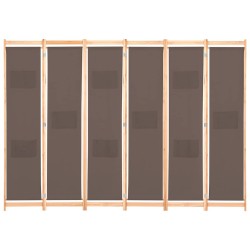 Cloison de séparation 6 panneaux Marron 240 x 170 x 4 cm Tissu 517779517779