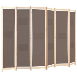 Cloison de séparation 6 panneaux Marron 240 x 170 x 4 cm Tissu 517779517779