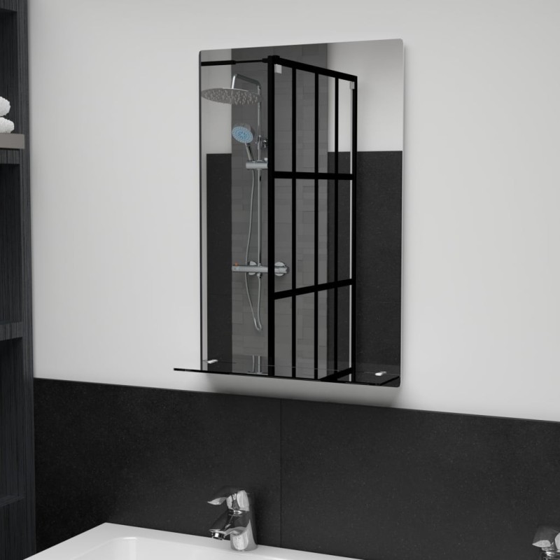 Miroir mural avec étagère 40x60 cm Verre trempé 517780517780