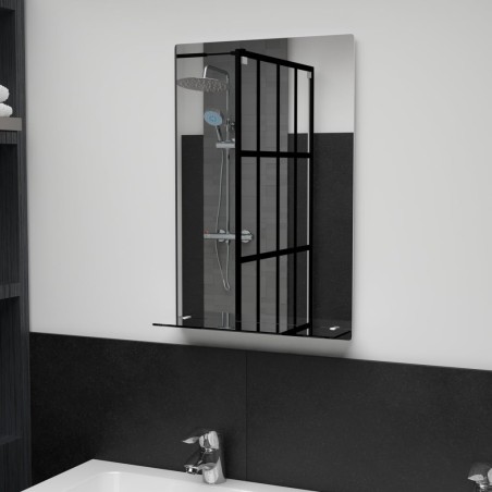 Miroir mural avec étagère 40x60 cm Verre trempé 517780517780