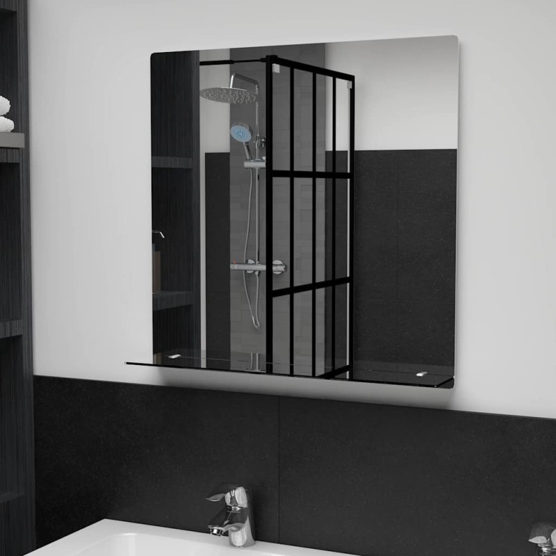 Miroir mural avec étagère 60x60 cm Verre trempé 517781517781