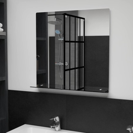Miroir mural avec étagère 60x60 cm Verre trempé 517781517781