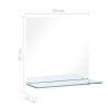 Miroir mural avec étagère 60x60 cm Verre trempé 517781517781