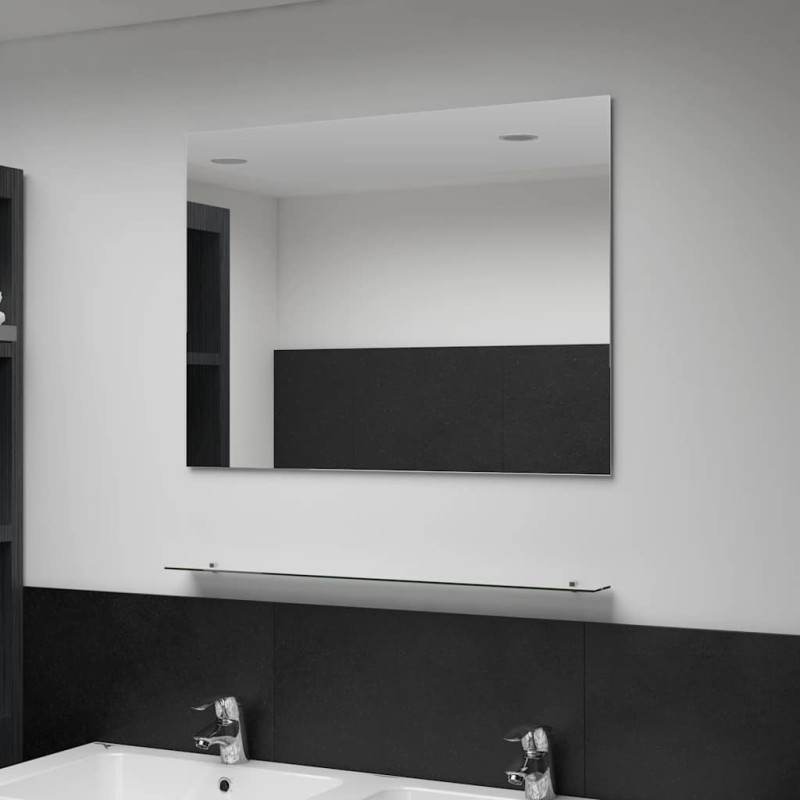 Miroir mural avec étagère 80x60 cm Verre trempé 517782517782