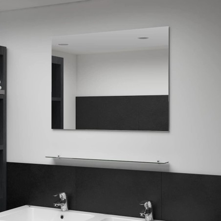Miroir mural avec étagère 80x60 cm Verre trempé 517782517782
