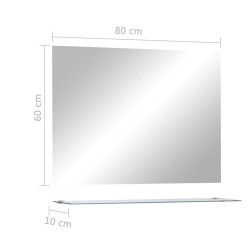 Miroir mural avec étagère 80x60 cm Verre trempé 517782517782