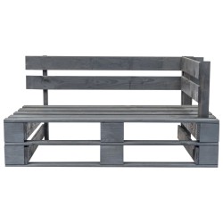 Canapé de jardin palette avec coussins gris Pinède 517783517783