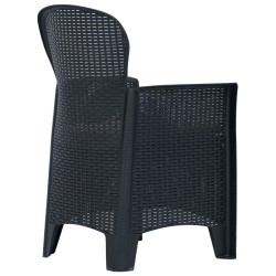 Ensemble de bistro 3 pcs Plastique Anthracite Aspect de rotin 517793517793