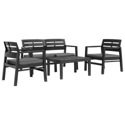 Salon de jardin 4 pcs plastique anthracite 517794517794