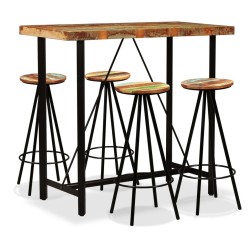 Ensemble de bar 5 pcs Bois de récupération massif 517795517795